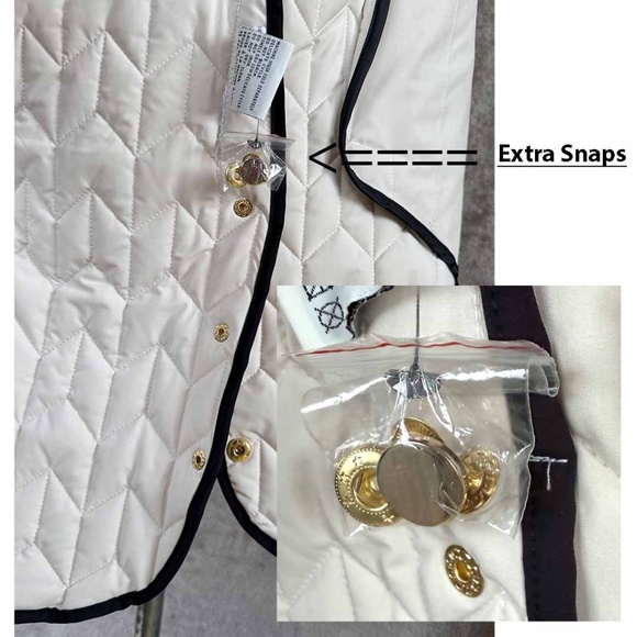 NIKKI JONES Women Large Beige Classic Weave Padded Coat EUC - Picture 8 of 11